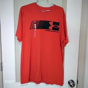 Men Under Armour Louse Fit Red & Black Short Sleeve Tee Shirt BNWT Size Large